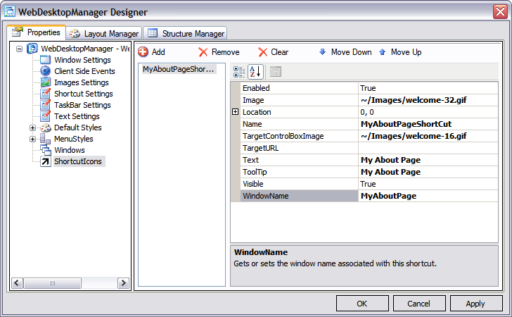 Configure ShortcutIcon